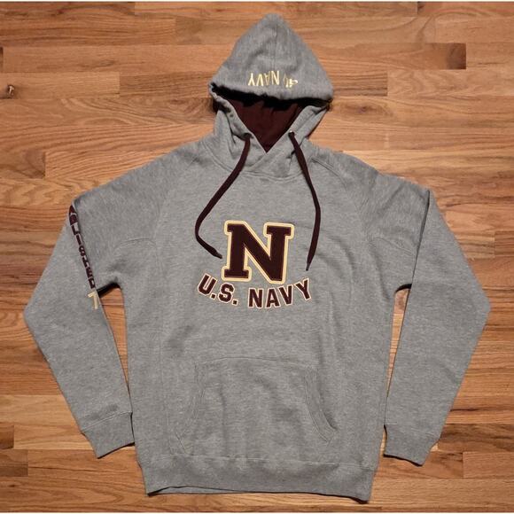 VTG New w/tag Champion United States Navy USN Hoodie Mens Gray Pullover - Large - Picture 1 of 9